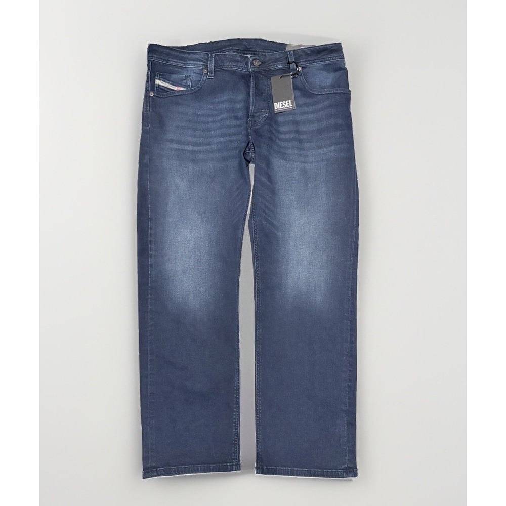 Diesel Markee Straight Jeans Mens 38x30 Dark Wash Blue Denim Button Fly A19035